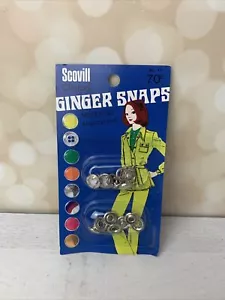 NEW Vintage Ginger Snaps Lime Green SNAP FASTENERS Buttons 1960s Scovill USA NOS - Picture 1 of 3