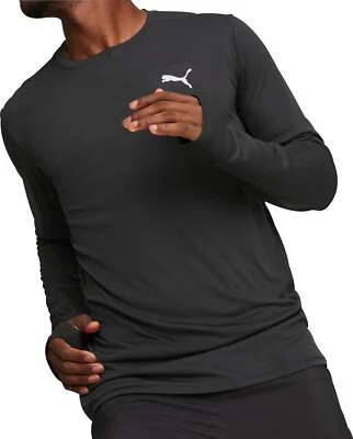 Puma Fun Favourite Mens Running Top Black Long Sleeve Run Lightweight Jogging - Image 1 of 4