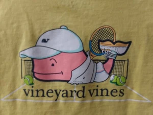 FLAW VINEYARD VINES TENNIS T-Shirt XL Size 16-18 $45 GIRLS? Boys Yellow 2 Sided - Picture 1 of 14