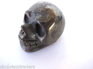 PYRITE Skull 40mm QTY1 Healing Crystal Negativity Shield Mystical Knowledge A83  - Picture 1 of 3