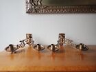 Pair of Brass Victorian Piano Wall Candle Sconces