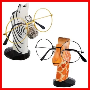 Cute Animal-Themed Wooden Eyeglass Holders - Giraffe & Zebra for Home Office - Picture 1 of 9