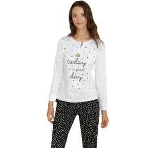 Noidinotte Pigiama da Donna Maniche Lunghe in Cotone Leggero FA7300 S23 - Foto 1 di 6
