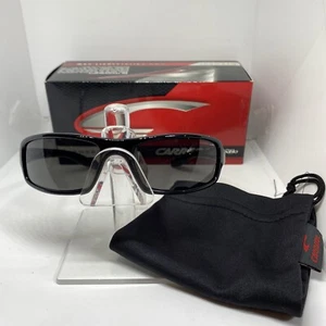 Carrera Kids Sunglasses Max 93A Shiny Black Wrap Frames Gray Lens 52-15-110 NIB - Picture 1 of 12