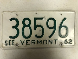 1962 See VERMONT License Plate 38596 - Picture 1 of 1