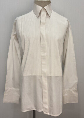 1950s Men’s White Formal Tuxedo Shirt Vintage Cotton European 39 Medium • 28.33€