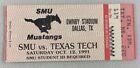 CFB 1991 10/12 Texas Tech Red Raiders at SMU Football Ticket Stub-Bam Morris