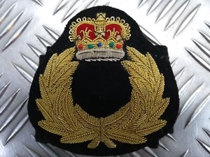 Dress Hat Badge Patch & Band Queen's Crown & Laurel Wreath Braided Insignia - Picture 1 of 7