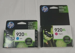 Genuine New HP 920XL Magenta 2020 Cyan 2022 Color 2-PK CD972AN CD973AN  - Picture 1 of 9