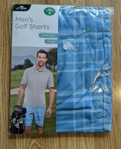 Golf Shorts Blue Plaid Mens size Medium - Picture 1 of 3