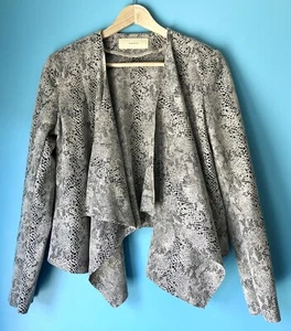 Blank NYC Women's Snake Print Faux Suede Drape Light Jacket - Picture 1 of 4