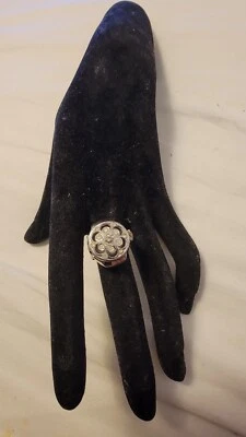 Vintage Bucherer 8.219 Silver Tone Sapphire Manual Wind Ladies Ring Watch - Image 1 of 4