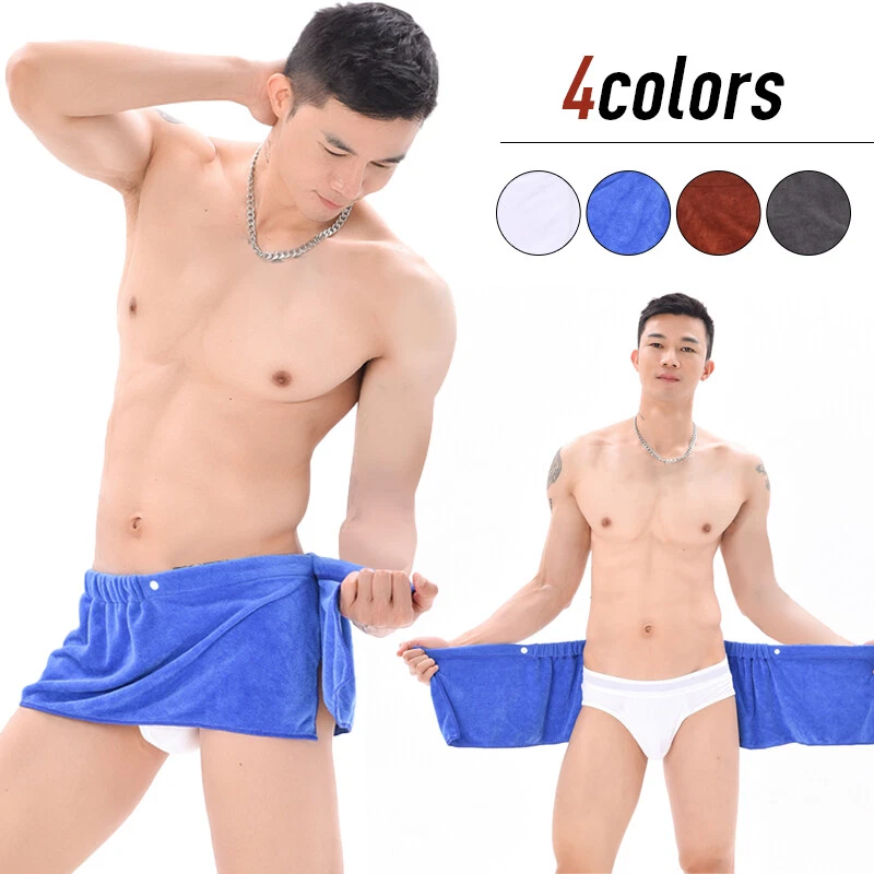 Toalla de baño portátil para hombre ropa interior ducha playa natación toalla falda con botón Foto 1 de 4