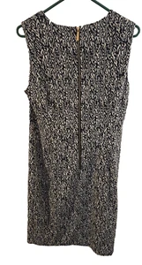 Calvin Klein Women's Dress Fitted Silhouette Sleeveless White Black Abstract 10 - Picture 1 of 11