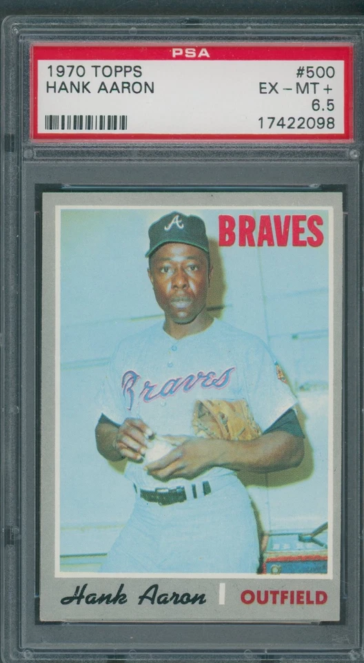 1970 Topps #500 Hank Aaron PSA EX-MT+ 6,5 *2098 Foto 1 de 1
