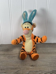 Vintage Disney coniglietto pasquale tigre peluche orecchie blu Winnie the Pooh 1998 7" - Foto 1 di 3