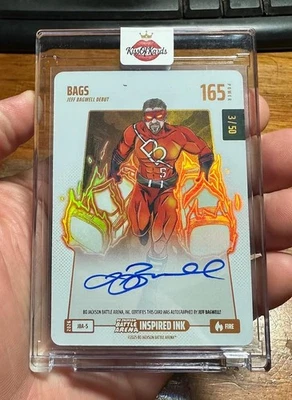 Bolsas automáticas Bo Jackson Battle Arena Fire #3/50 Jeff Bagwell JBA-5 Power 165 firmadas Foto 1 de 2