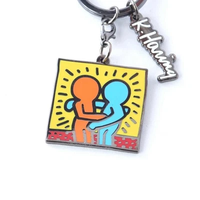 Pintrill -Keith Haring - Friends Keyring- Keyclip - New - Image 1 of 3