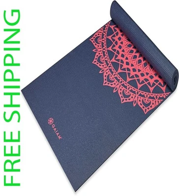 Gaiam Print Yoga Mat Non Slip Exercise Fitness Mat for Yoga Pilates Workouts New - Image 1 of 4