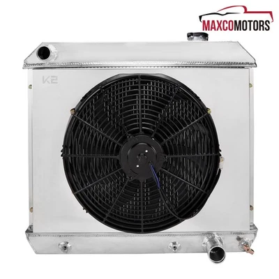 3 Row Core Radiator+Shroud Cooling Fan Fits 1963-1966 Pontiac Bonneville V8 - Imagem 1 de 4