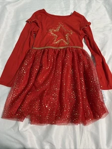 Cat And Jack Red Star Dress Girls M (8) - Picture 1 of 2