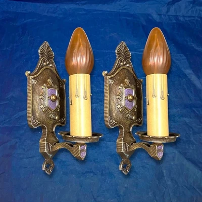 Apliques góticos Mission velas detalles morados 54A Foto 1 de 4