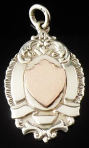 Sterling Silver Gold Pocket Watch Fob Medal, Cycling Club 1930 - Picture 1 of 12