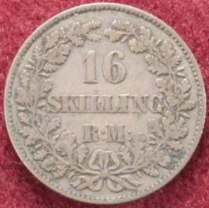 Dinamarca 16 Skilling 1857 (E2302) - Imagen 1 de 2