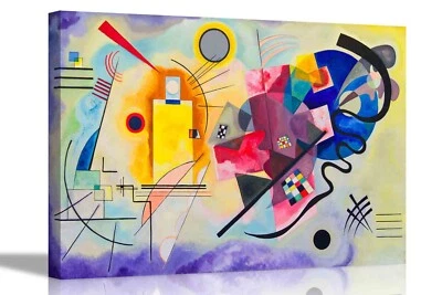 HOME DECOR Stampe su tela astratte giallo rosso blu Wassily Kandinsky appendere ufficio arte da parete