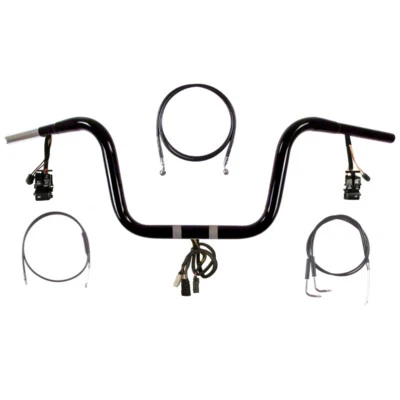 Kit de suspensión de mono precableado negro de 10" 1 1/4" Harley Dyna Wide Glide 2007-2011 Foto 1 de 2