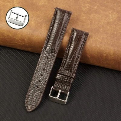 Correa de reloj de cuero marrón de 18 mm 20 mm 22 mm correa de reloj genuina para hombres hecha a mano Foto 1 de 4