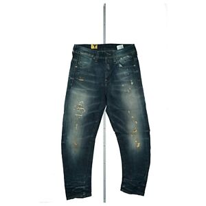 G-STAR A Crotch Loose Tapered Wmn Jeans destroy Hose W24 L32 dirty used Blau NEU