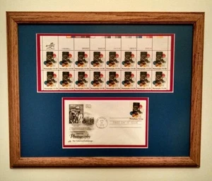 Camera Postage stamp * First day w/ POSTMARK Photography USA 15¢ * FRAMED matted - Picture 1 of 3