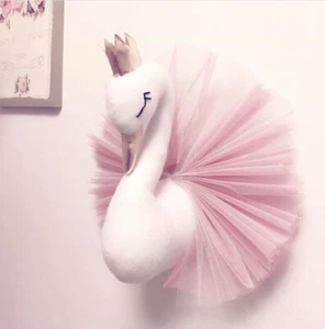 2025 Girls Nursery Swan Decor - Crown Wall Hanging for Baby & Kids Bedrooms UK- - Picture 1 of 9