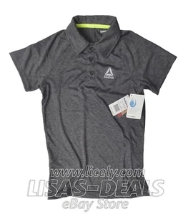 New Boys Reebok Polo Shirt Speedwick Orange Gray Heather size 4 - Picture 1 of 6