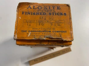 Aloxite Carborundum Stone 4" NOS Fine 4" x 3/8" Square F6 - Picture 1 of 24