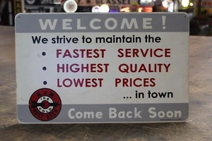 RARE 1950s A&W DRIVE IN WELCOME COME BACK PAINTED METAL DEALER SIGN ROOT BEER - Picture 1 of 24