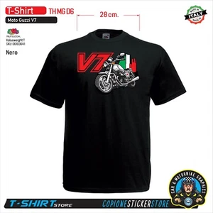 T-SHIRT Maglietta adatta a Moto Guzzi V7 moto style nera TH MG D6 - Picture 1 of 2