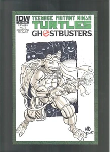 MICHELANGELO ORIGINAL ART SKETCH BY NICK BRADSHAW! TMNT GHOSTBUSTERS VARIANT - Picture 1 of 6