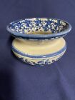 Vintage Stoneware Blue Spongeware Spitoon/Cuspidor