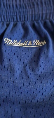 Pantalones Cortos Mitchell & Ness Malla Bordada Azul Real Talla Mediana Para Hombre Nuevos Sin Etiquetas Foto 1 de 4