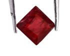 0.47 Ct 3.6 Mm Small Size Natural Dark Red Ruby Square Cut Loose Kenya Gemstone