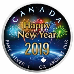 Canada - 5 Dollars 2019 - Maple Leaf - Around the Globe - 1 oz - 0.9999 Silver - Picture 1 of 4