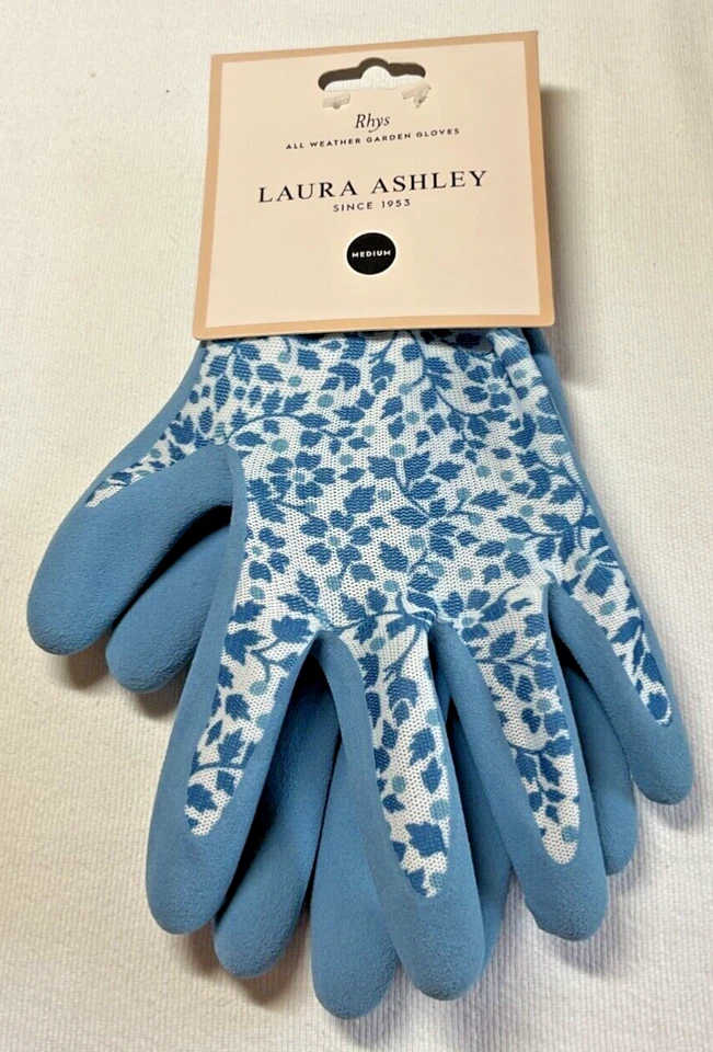 Guantes para todo clima Laura Ashley jardín RHYS AZUL FLORAL TALLA MEDIANA NUEVO EN PAQUETE Foto 1 de 2