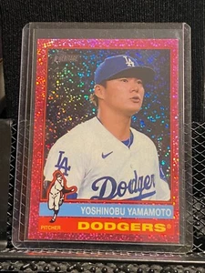 Yoshinobu Yamamoto 2025 Topps Heritage Chrome Pink Sparkle #172 Dodgers - Bild 1 von 2