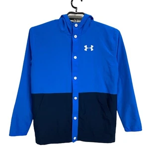 Under Armour Boy's snaps Up Fleece Lined Hooded lightweight hoodie Jacket YLG - Picture 1 of 12