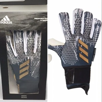 adidas Predator 20 GL Pro Ultimate Demonskin Goalkeeper Gloves Sz 10 Fingersave