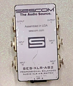 Sescom SES-XLR-AB2 Professional Balanced Audio XLR A/B Switch - Picture 1 of 5