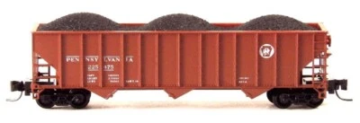 Z Scale RARE PENNZEE Open 45' Ribbed, 3-Bay, 100-Ton Hopper PRR #225475 NIB - Image 1 of 4
