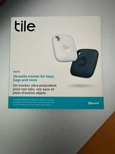 Trackers Bluetooth Tile Mate RE-40001 neufs non ouverts - (lot de 2) noir et blanc - Photo 1 sur 1